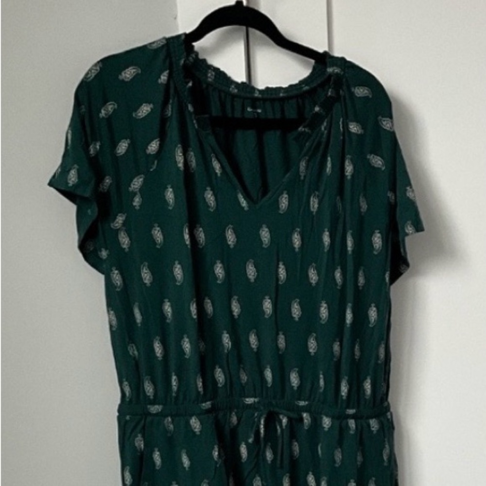 Garnet Hill - Juniper Green Knit Dress in size X-Large, In Sea Moss Woodblock